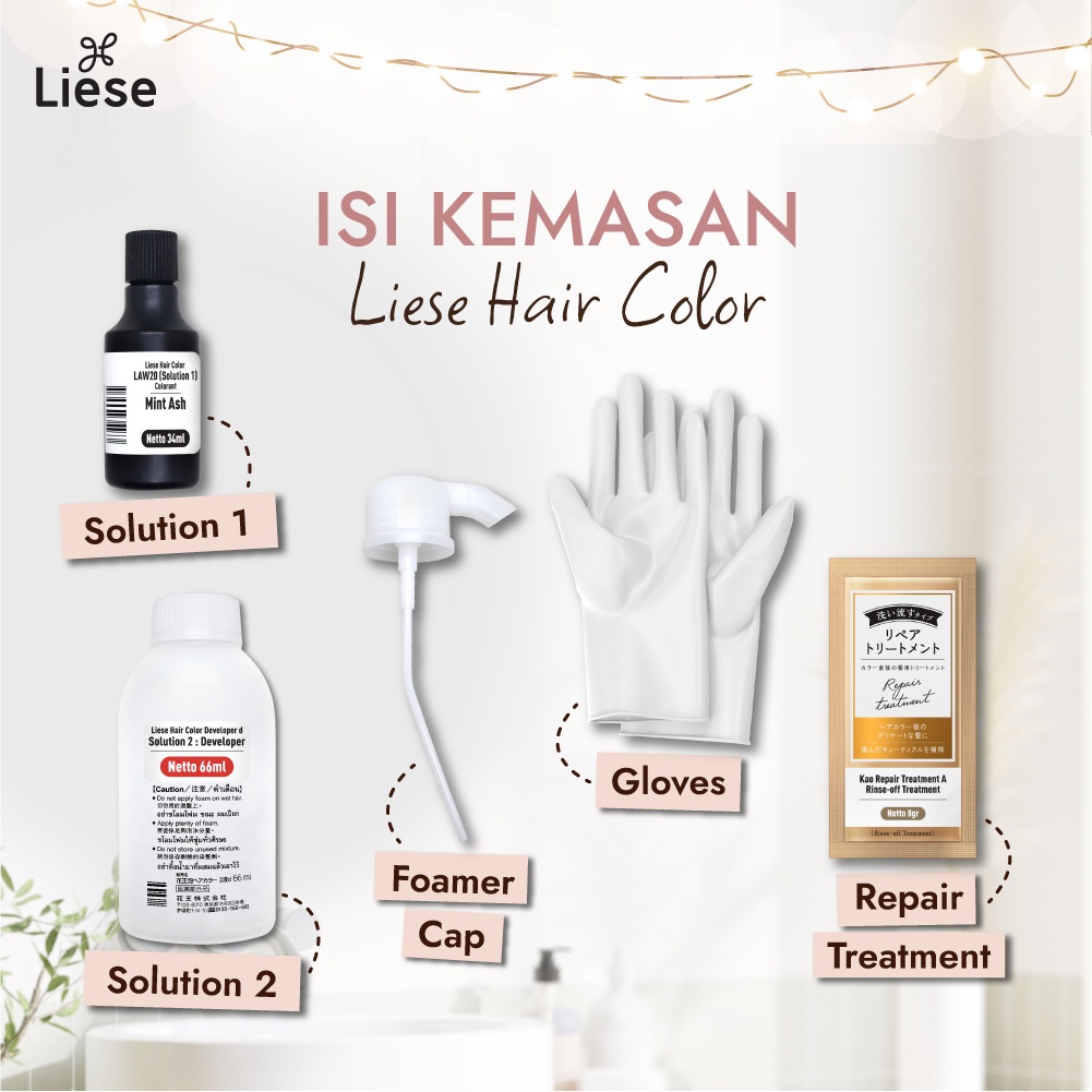 Liese Bubble Hair Color Foam Cat Pewarna Rambut Permanent / Hair Dye - Perawatan / Treatment Rambut Milky Beige