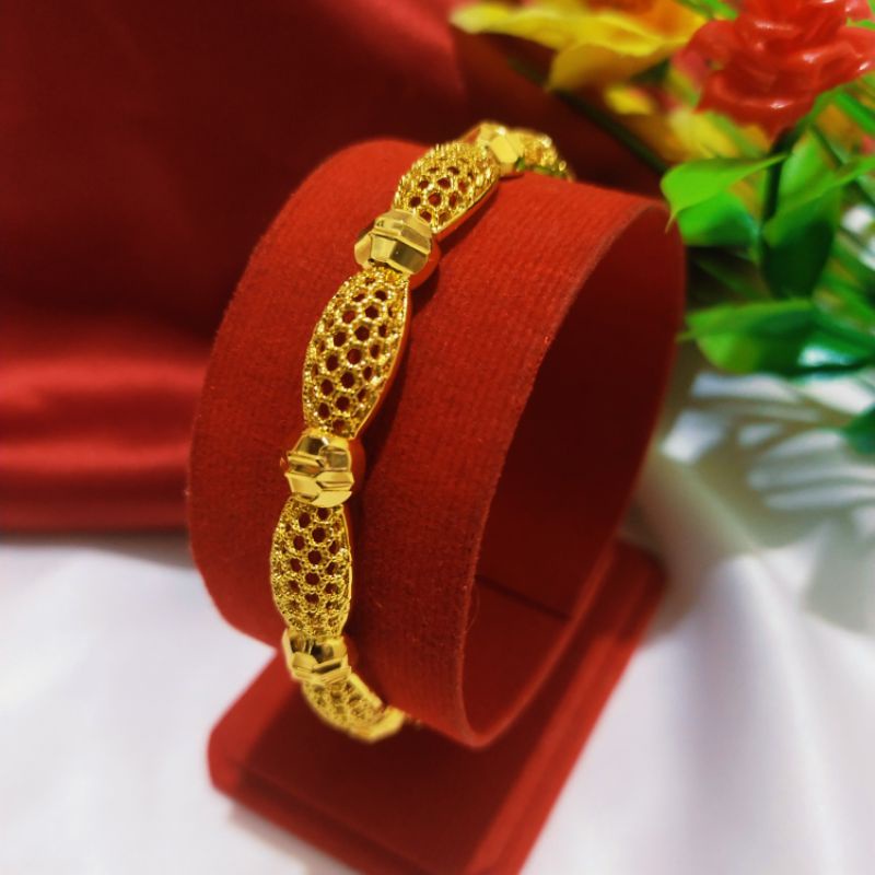Gelang Dubai Model Bukaan samping / Gelang Emas Hongkong bebas pajak replika emas murni