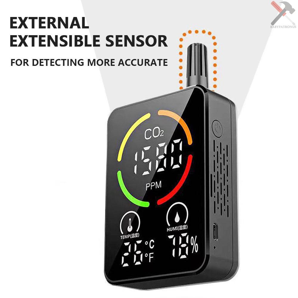 3 in 1 Alat Detektor Kualitas Udara CO2 Sensor Karbon Dioksida Konsentrasi Dengan Alarm