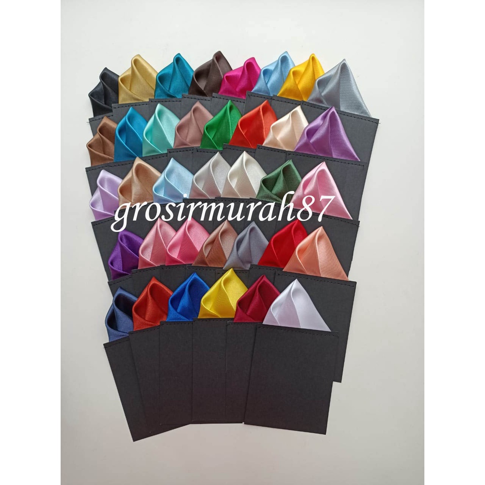 Sapu Tangan Jas Terlipat Langsung siap Pakai instant Pocket Square Fold murah ready stok warna lengkap model 1 point