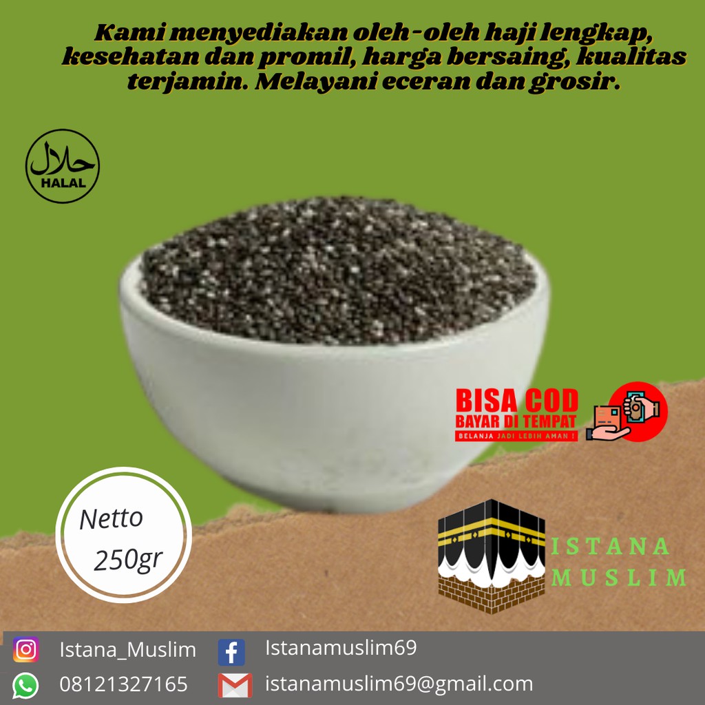 

CHIA SEED 100G ORGANIK MEKSIKO CIA SEEDS ORGANIC MEKSICO HITAM ASLI 100 G BIJI CHEA BLACK OLEH OLEH