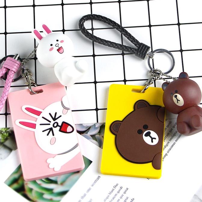 

Office & Stationery | Document Organizer | Tempat Kartu Unik / Id Card Holder Gantungan Kunci Line Plus Boneka | Best Seller