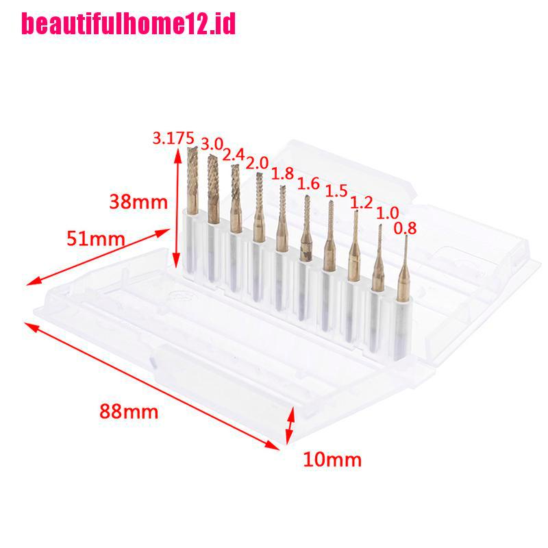 Set 10pcs Mata Bor PCB CNC 1 / 8 &quot;0.8-3.175mm