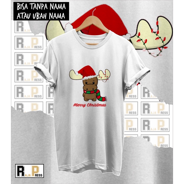 KAOS NATAL REINDEER MERRY CHRISTMAS KATUN COMBED 30S