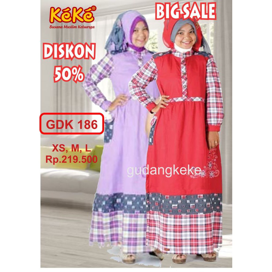 KEKE GDK 186 GAMIS DEWASA KEKE BUSANA MUSLIM