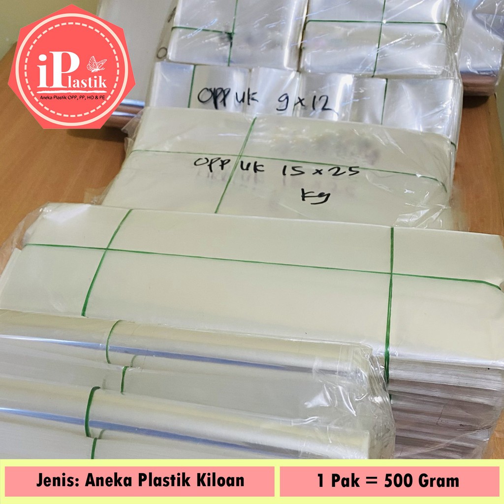 

Aneka Plastik OPP TEBAL / plastik packing / plastik souvenir HARGA 1/2 KG