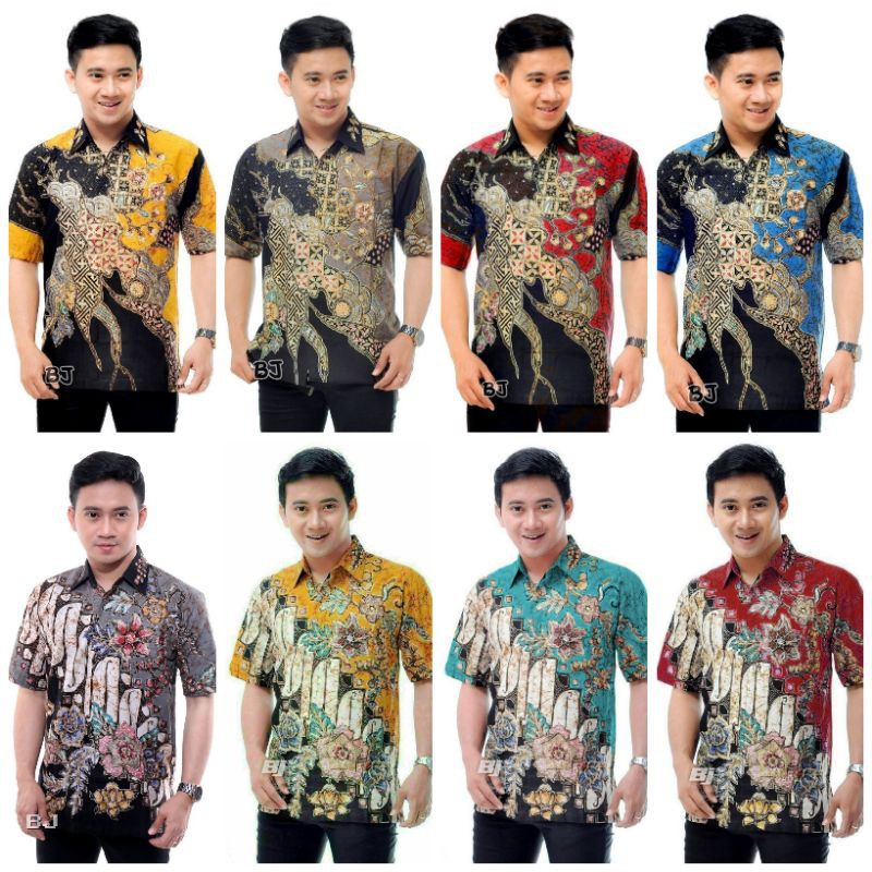 Kemeja Batik tulis lengan pendek size m l xl xxl jumbo fashion batik pria tulis kombinasi Pekalongan