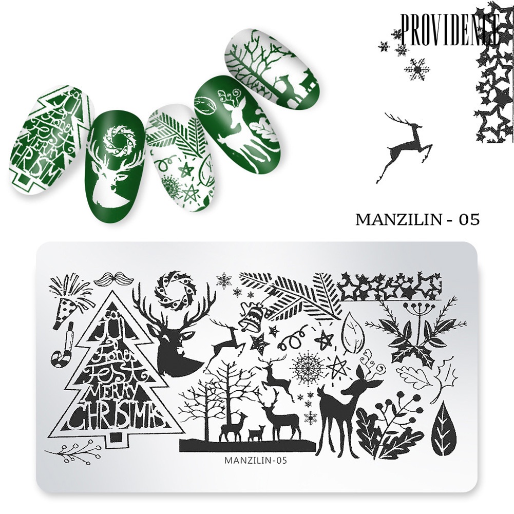 Providence Nail Art Christmas Snowflake Santa Snowman Print Image Stamping Template Plate