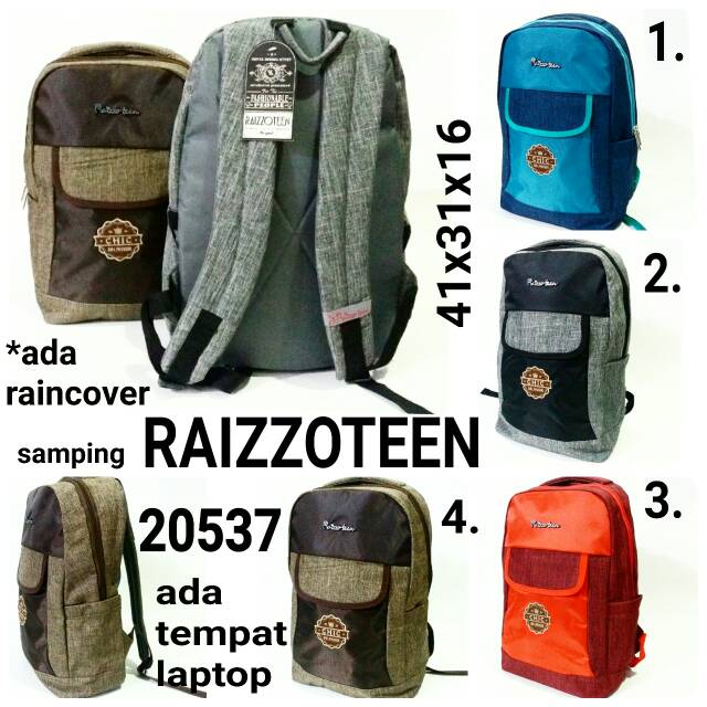 Tas sekolah ransel backpack cewek Raizzoteen 20537 tas punggung keren murah dan terbaru