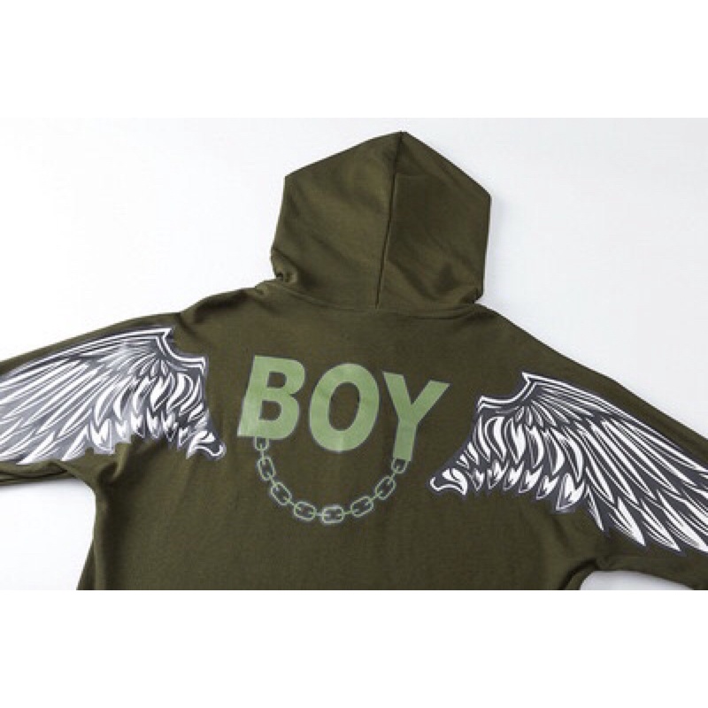 BOY47 SWEATER HOODIE BOY LONDON SPECIAL COLOUR GREEN EDITION WINGS PRIA WANITA ASIA EROPA