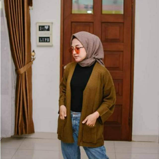 CS015 Cardigan Rajut Wanita Loocy Oversize