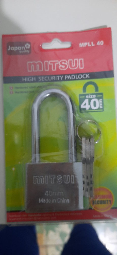 Gembok 40mm Leher Panjang Stainless