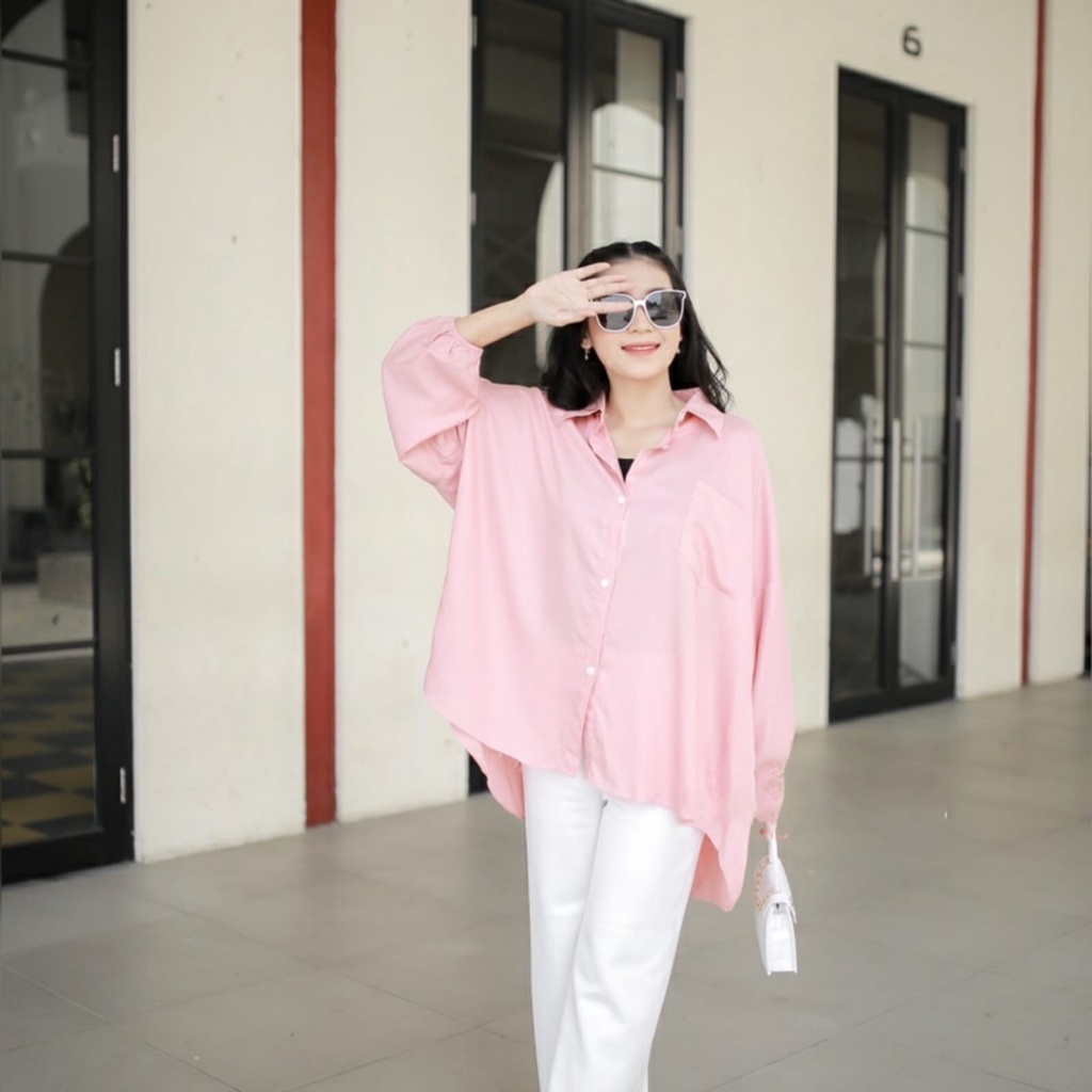 BEFAST - ZFS OOTD Wanita Kemeja JUMY / 815 OVERSIZE RAYON DIAMOND KEMEJA WANITA JUMBO / kemeja Kantor / Kemeja Casual / Kemeja Lengan Panjang / Kemeja Polos Oversize / Kemeja Banyak Warna / Kemeja Formal