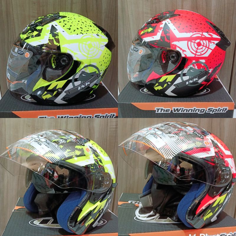 Helm Ink Metro 2 Seri #3 yellow fluo & matt red fluo