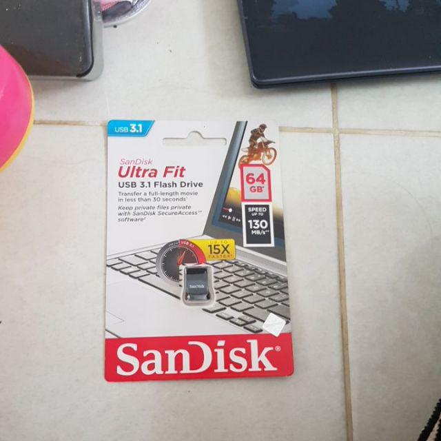 Flash Disk Sandisk Cruzer Ultra Fit CZ430 64GB USB 3.1