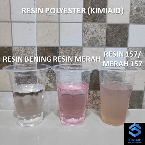 Resin Merah 1 Kg + Katalis - Kerajinan Tangan - Resin Polyester Merah - Resin Perahu - Fiberglass