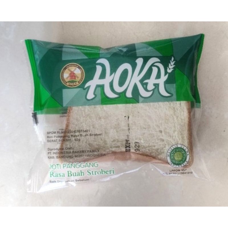 Aoka roti panggang enak -65gram-Strawberry