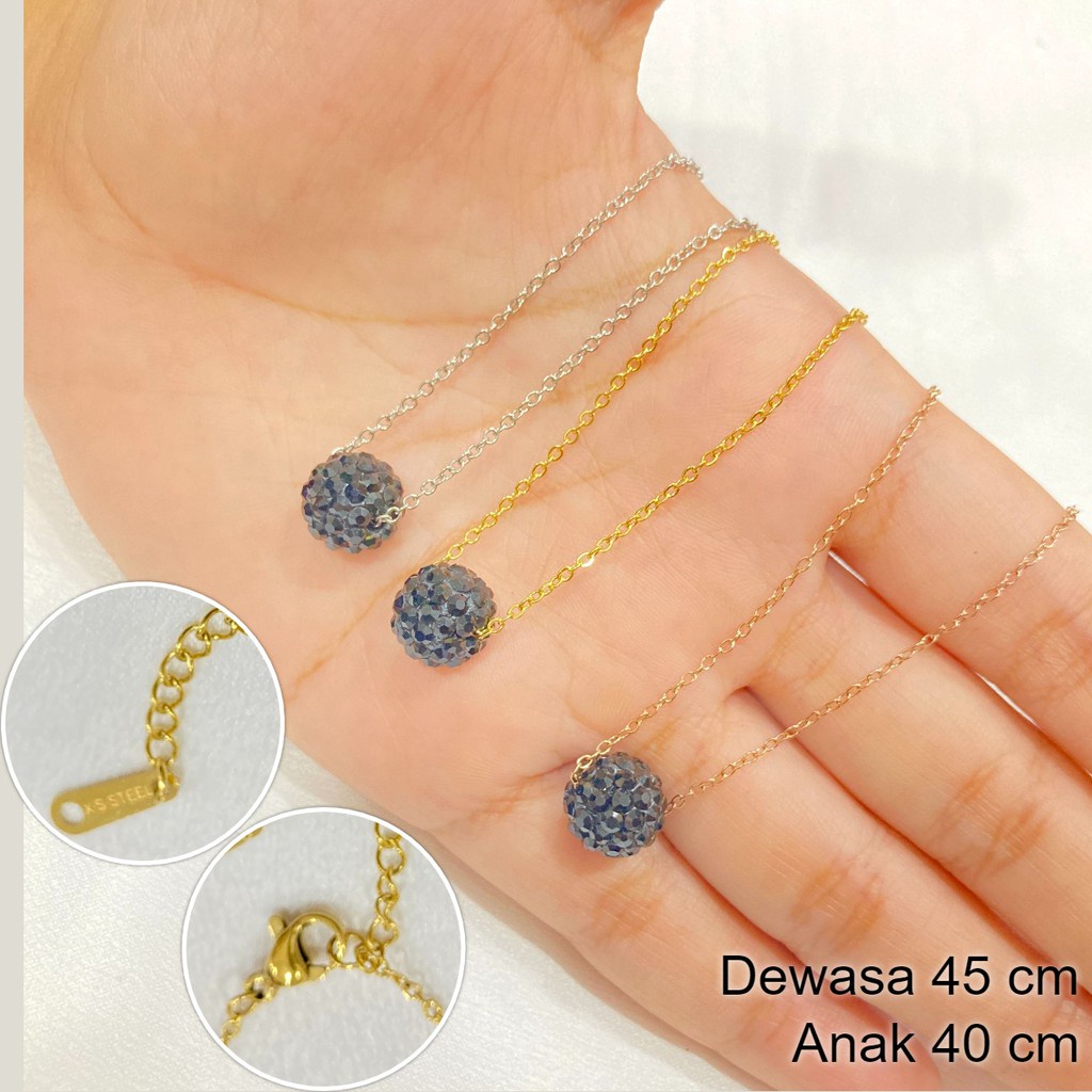 Kalung Anak Liontin Bola Pasir Anti Karat Aksesoris Fashion