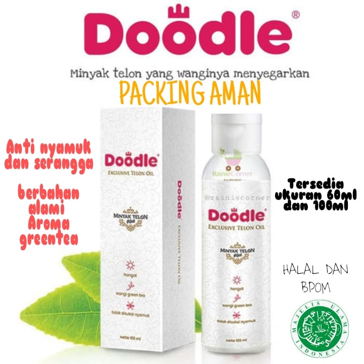 Doodle Exclusive Green Tea 100ml Minyak Telon My Baby Travel Size Telon Oil Penghangat Tubuh Anti Nyamuk Bayi Baby Spa Doodle minyak telon Exclusive telon oil aroma green tea Doodle Minyak Telon 100ml / 60ml minyak telon bayi minyak telon bayi minyak