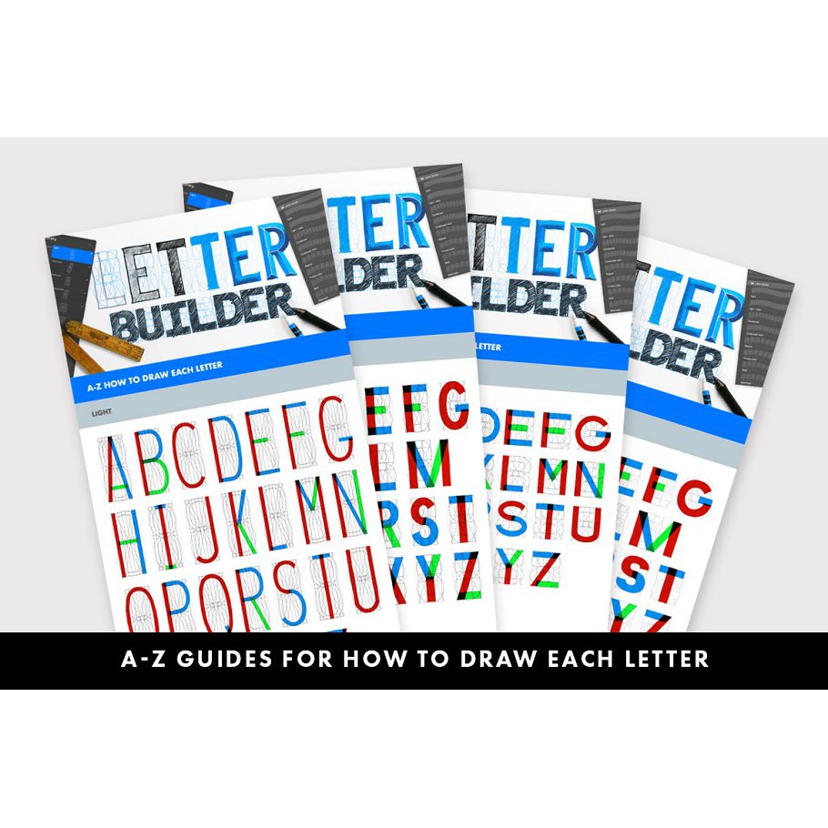 Procreate Brush - Ian Barnard Bundle: Grid Builder, Letter Builder &amp; Letter Stamps