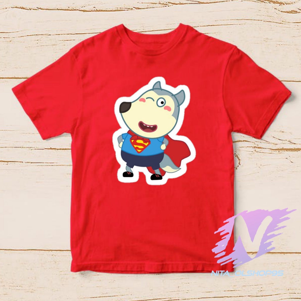 kaos wolfoo superhero baju anak wolfo animasi series