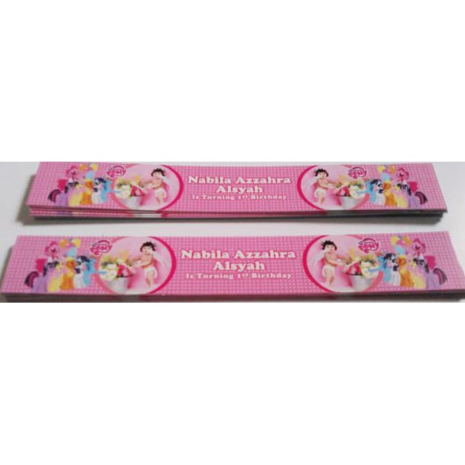 Little Pony Stiker Air Mineral/Aqua Botol Kecil Perlengkapan Ultah -Ultah