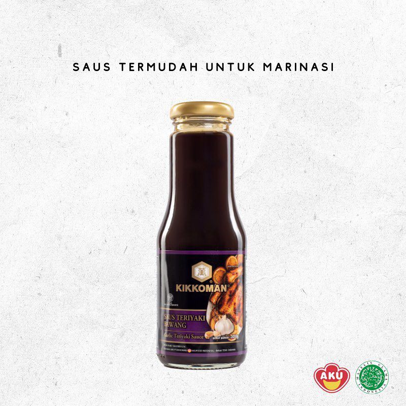 KIKKOMAN Garlic Teriyaki Sauce  300 g Halal | Saus Teriyaki Halal