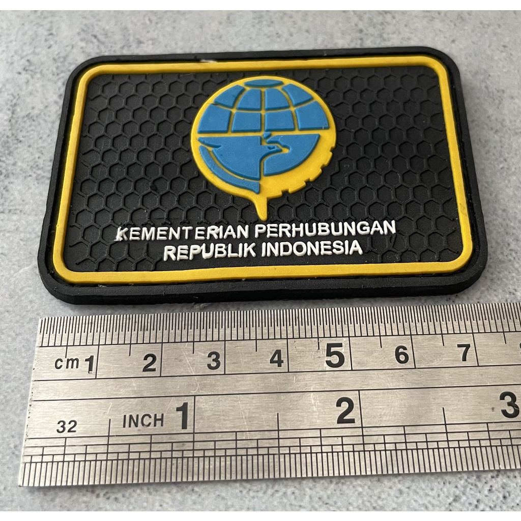 Patch Kemenhub - Patch Velcro - Prepetan Kementrian Perhubungan - Velcro Karet - 1