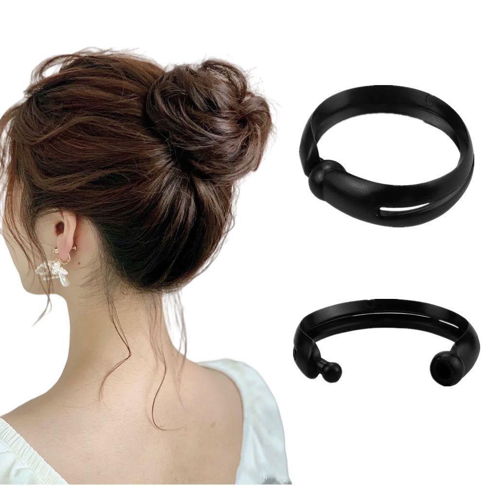 Preva 2pcs Pembuat Sanggul Untuk Rambut Hitam Alat Mengepang Rambut Roll Bun Hair Bun Ponytail Maker