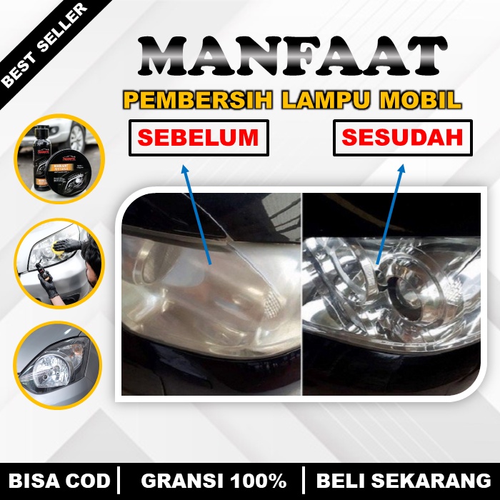 Headlight polish pembersih lampu mobil kuning pembersih kaca lampu mobil yang buram pengkilap lampu