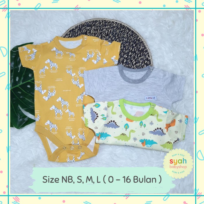 3PCS (BOY) BAJU JUMPER PENDEK JUMPSUIT PAKAIAN SET BAJU ANAK BAYI BABY LAKI LAKI BARU LAHIR BOY NEWBORN NEW BORN 0 3 6 12 BULAN 1 TAHUN MURAH MOTIF LUCU BIRU POLOS SNI LITTLE Q-1