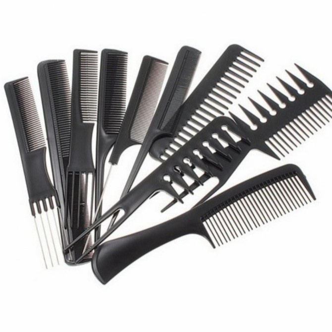 Sisir Rambut Wanita Pria 1 set isi 10 pcs / Sisir Rambut Babershop