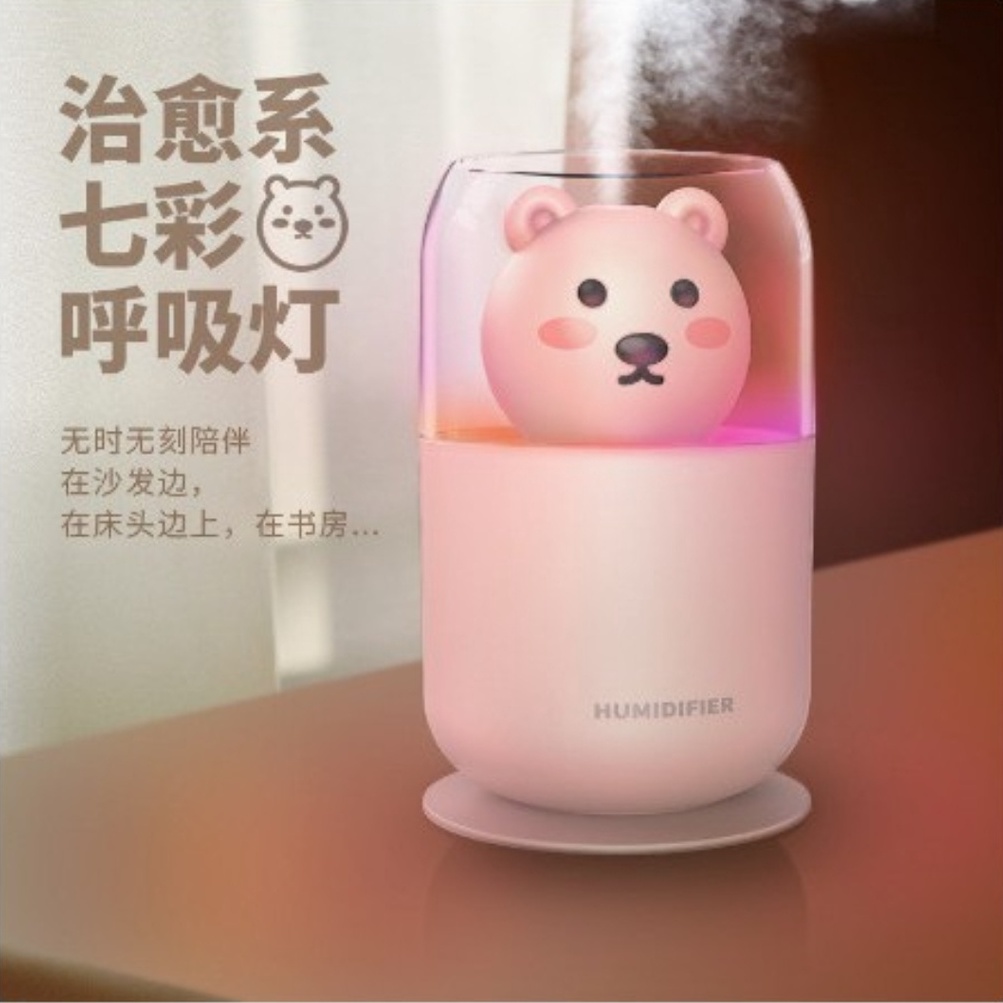 Y06 Humidifier Diffuser Aromaterapi Motif Beruang With LED Night 300ML