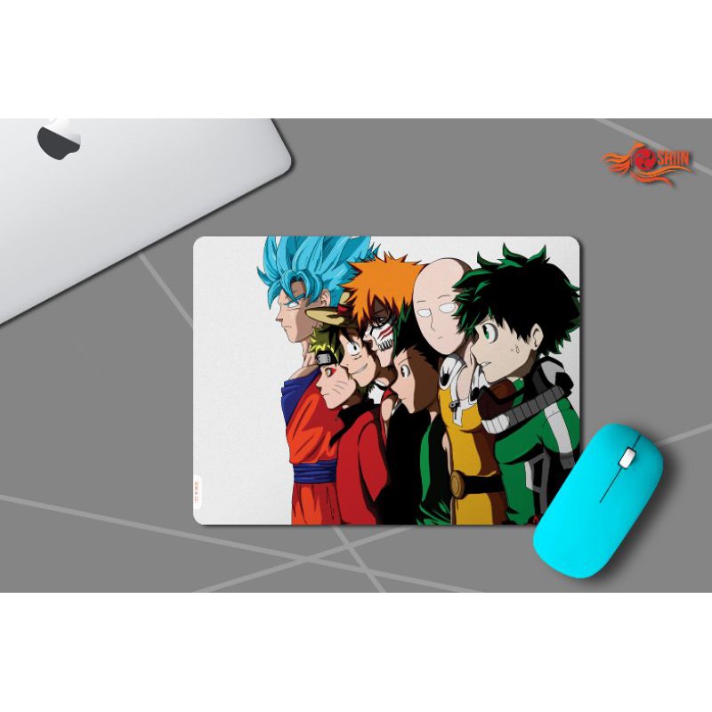 

MOUSEPAD 23X31 CM TEMA ANIME SHONEN HERO CROSS OVER TIPE 01