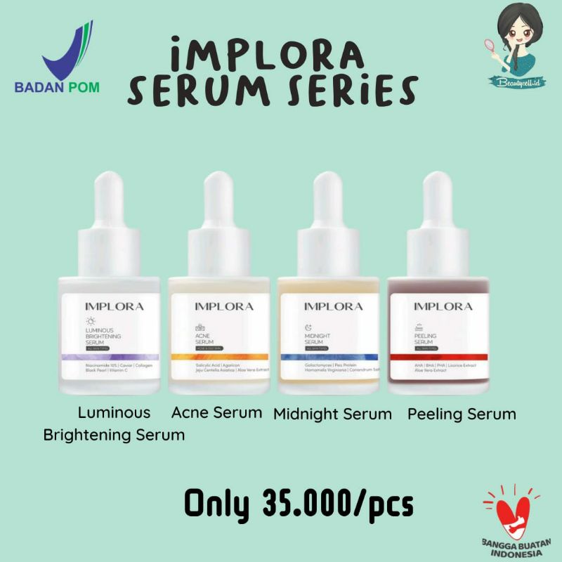 IMPLORA SERUM WAJAH 20ML free masker organik