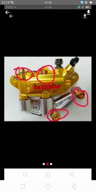 baut probot gold flower honda-yamaha caliper-kaliper monoblock pnp semua motor