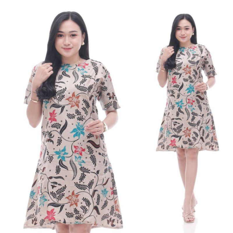 DRESS BATIK WANITA MODERN JUMBO ATASAN BATIK CEWEK KEKINIAN / BAJU BATIK WANITA / BAJU ATASAN BATIK 