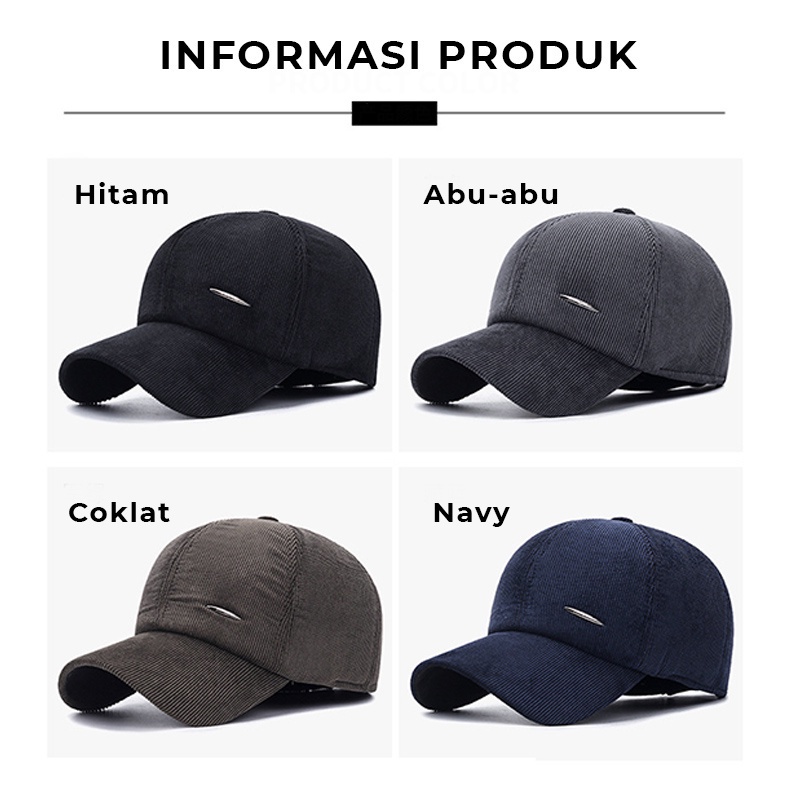 Topi Pria Wanita Baseball SPORT Aksen Penutup Telinga Fashion style korea Bahan Tebal TWH