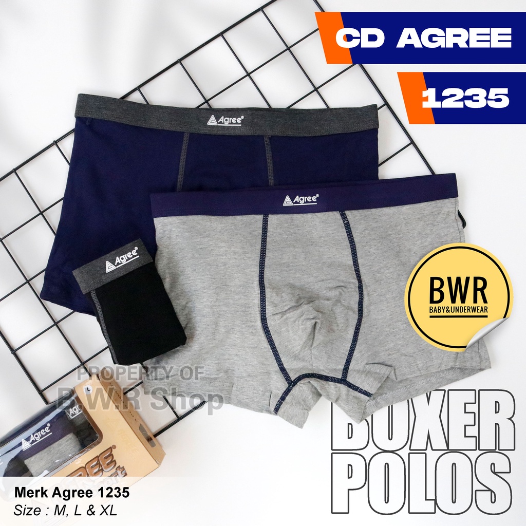 [ 3pc ] CD BOXER AGREE SPORT 1235 Polos / Celana Boxer Agree Sport 1235 Celana Dalam Pria Boxer Sempak Pria | Bwr