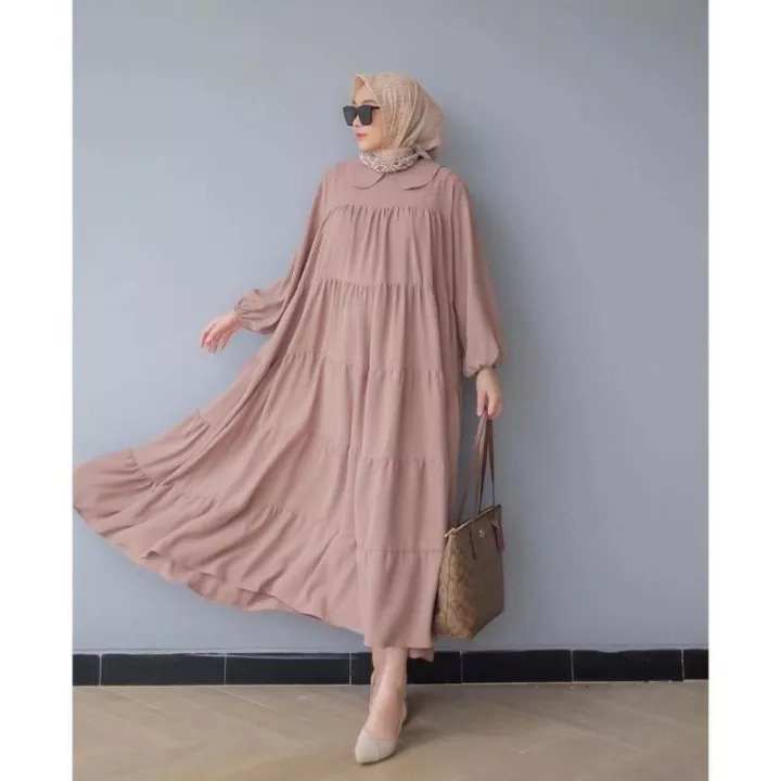 Gamis Susun Ity Mango Crepe // Syar'i Memayung Real pict Pakaian Wanita Muslim Modern Size Kumplit S M L XL XXL Ukuran Reguler Normal Tanggung Jumbo Gede Besar Oversize Awet Adem Jatuh Tebal Tidak Luntur Busana Murah Berkualitas Bagus Jahitan Rapih