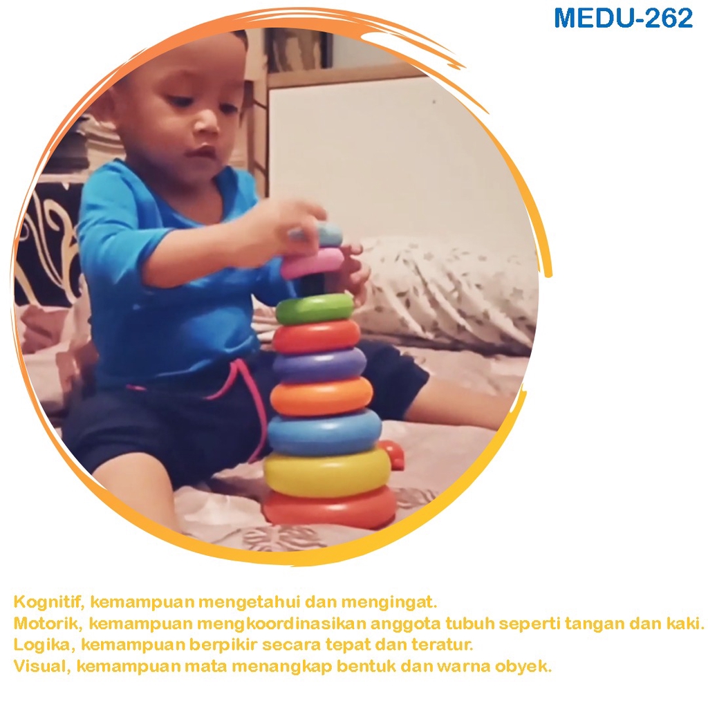 DONAT SUSUN Mainan Edukasi Anak Bayi Balita Paud Ring Donat Susun Ring Menara Baby Stacking Donut