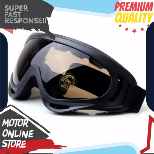Kacamata helm retro bogo motor bikers touring racing krem coklat pria wanita import b