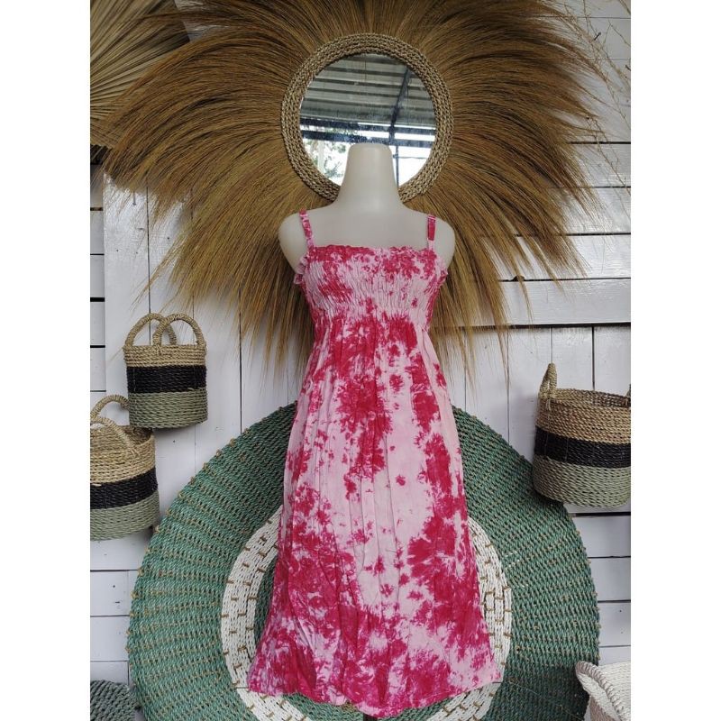dress kerut bali/dress kerut tiedye