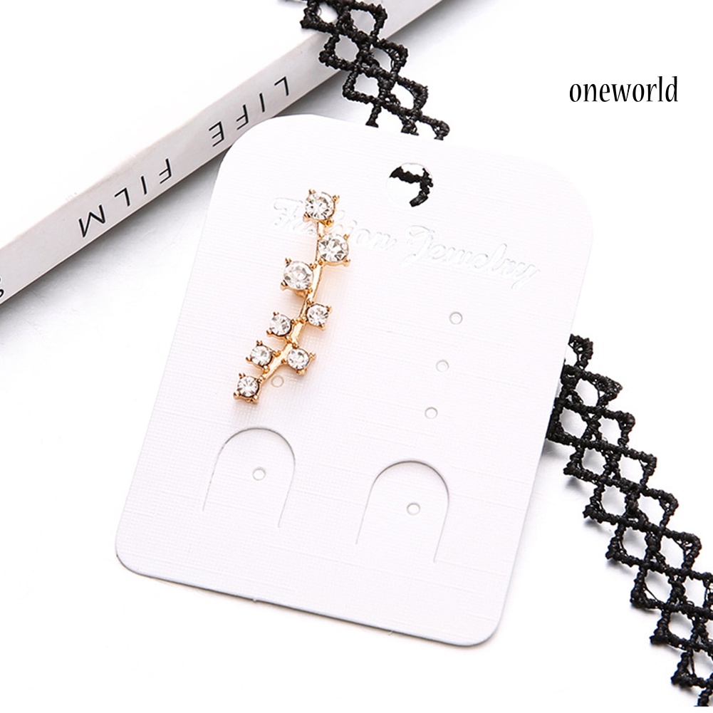 OW@ 1Pc Shiny Rhinestone Branch Stud Earrings Women Fashion Party Jewelry Xmas Gift