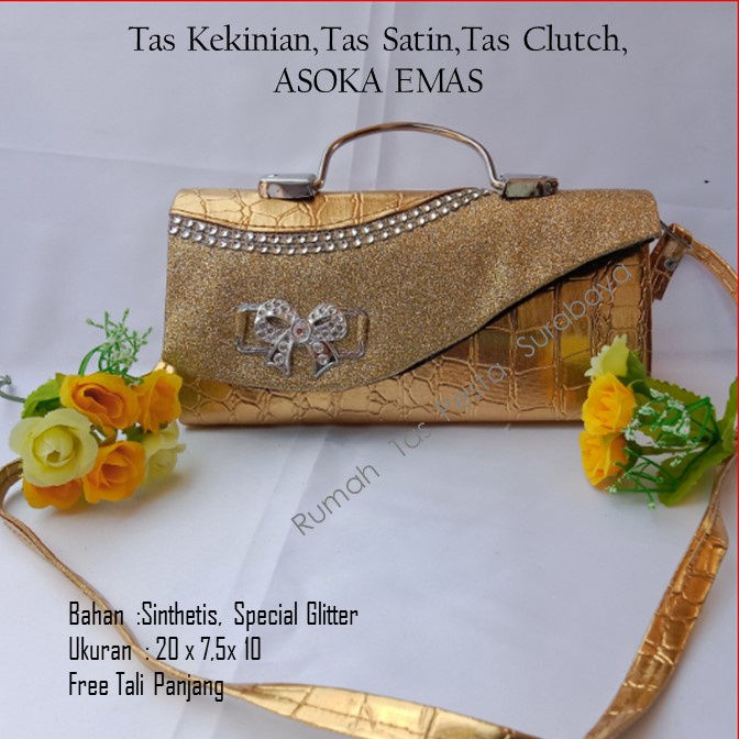 Tas Kekinian,Tas Satin,Tas Clutch,ASOKA EMAS