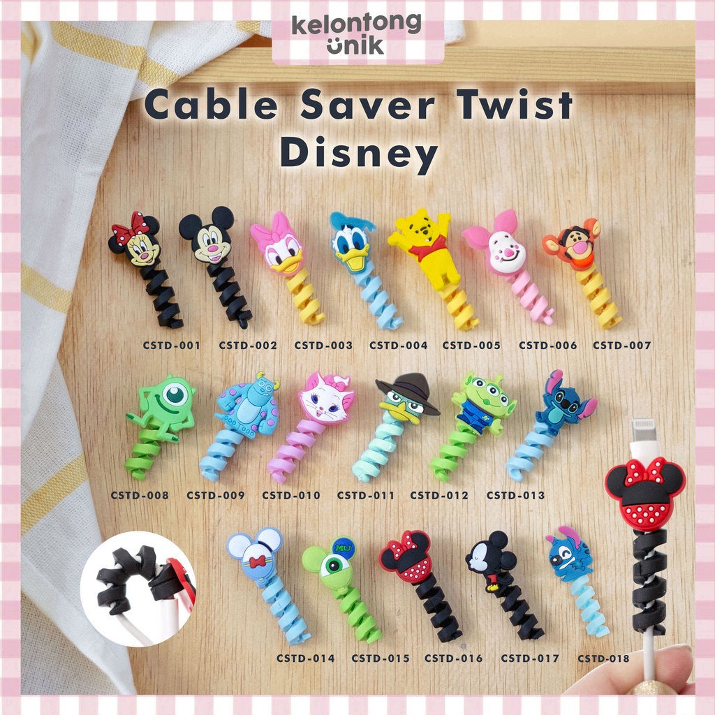 DISNEY - Cable Saver TWIST/ Cable Protector SPIRAL/ Pelindung Ujung Kabel (Android &amp; Apple)