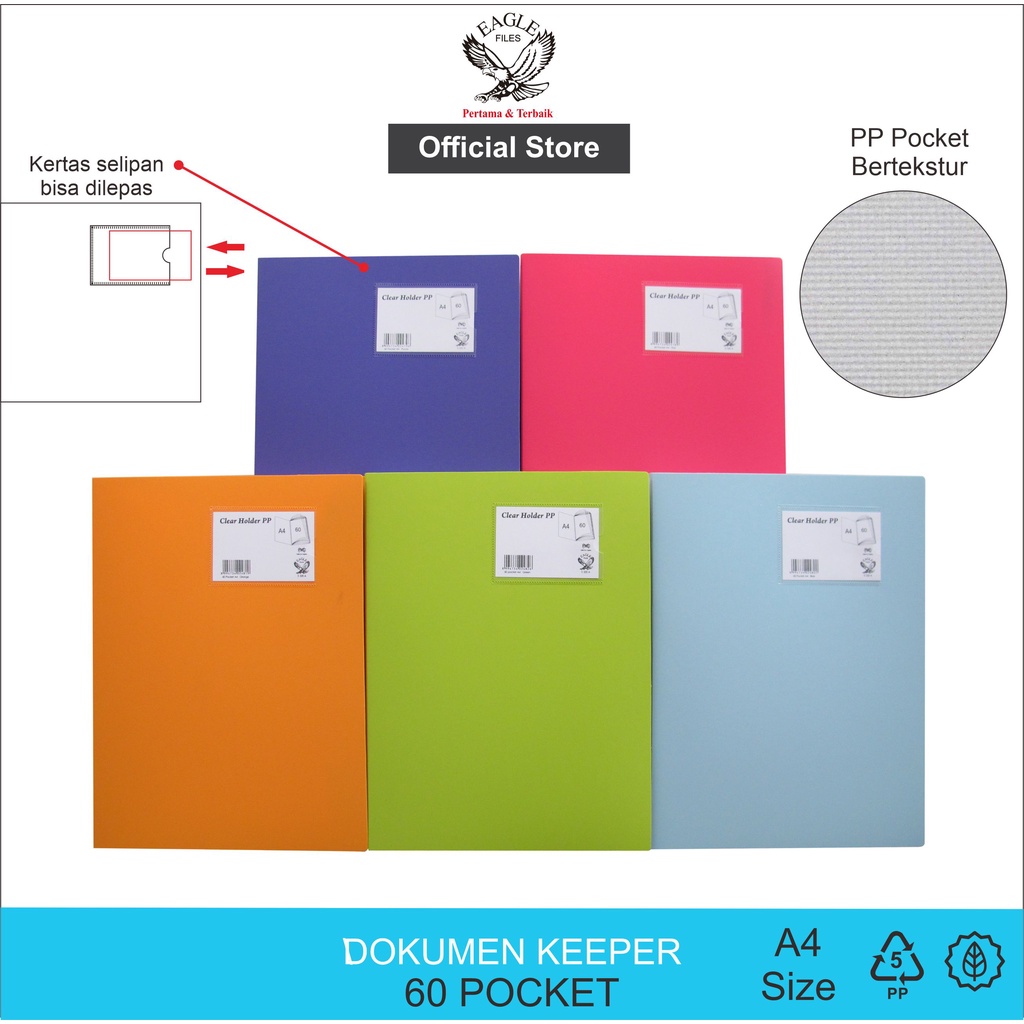 

EAGLE Dokumen Keeper A4 60 Pocket / Clear Holder / Document Keeper / Display Book E 320 A