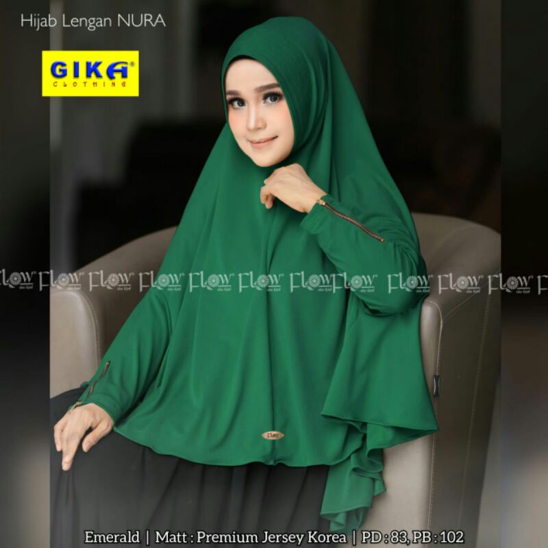 HIJAB LENGAN NURA ORI FLOW / FLOW JILBAB ORI / JILBAB LENGAN / KHIMAR JERSEY LENGAN / JILBAB TANGAN 