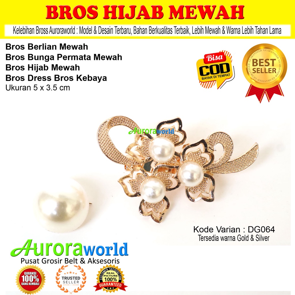 Auroraworld Bros Mutiara Bros Hijab Jilbab Mewah Kualitas Super bisa COD