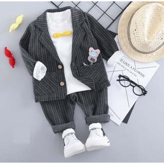 promo Baju Setelan Pesta Anak Laki Kaos Putih Jas Garis promo Baju Setelan Pesta Anak Laki Kaos Putih Jas Garis